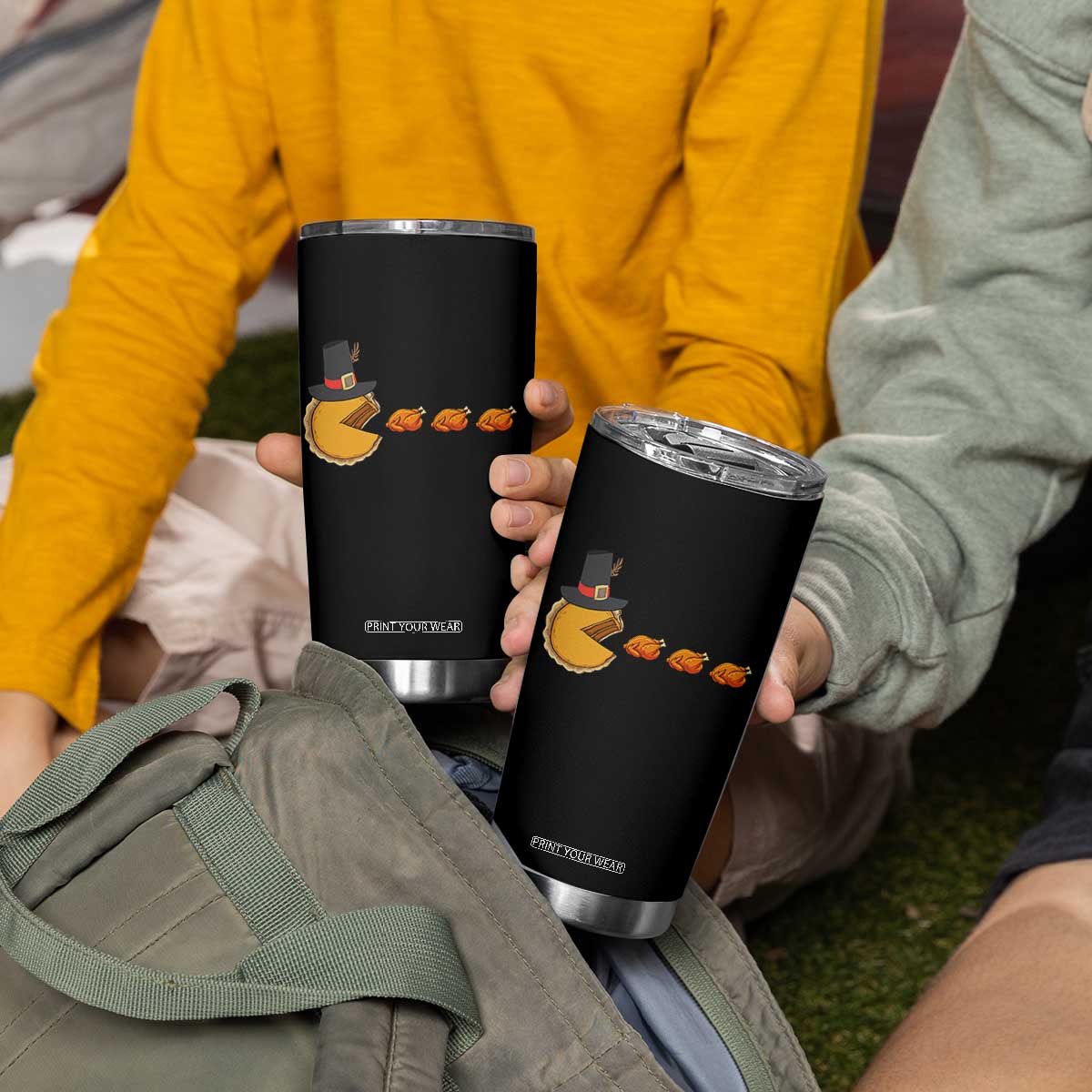 Thanksgiving Video Game Tumbler Cup Pumpkin Pie Eating Turkey Gamer Patch Day TS10 Print Your Wear