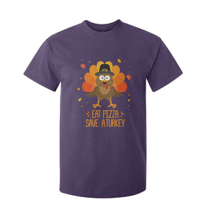 Save A Turkey Eat Pizza T Shirt For Kid Funny Thanksgiving TS10 Purple Print Your Wear