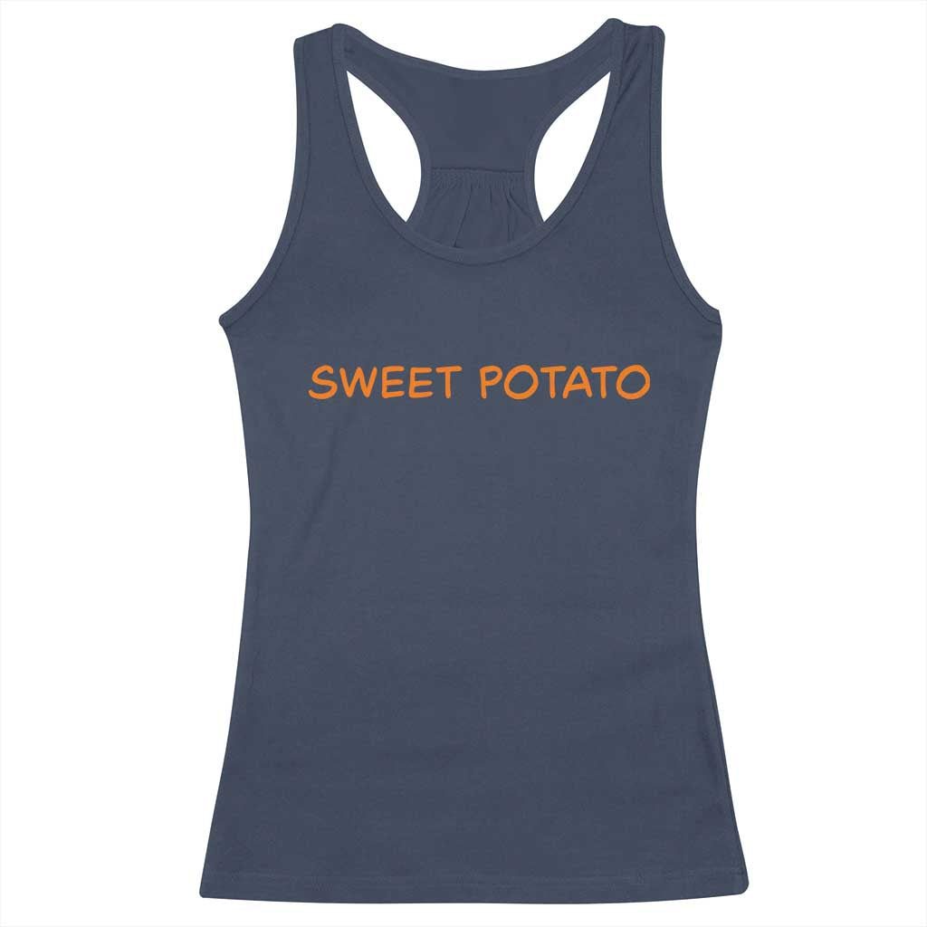 Matching Thanksgiving Couples Racerback Tank Top Funny Sweet Potato Fall Couple TS10 Navy Print Your Wear