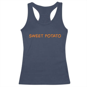Matching Thanksgiving Couples Racerback Tank Top Funny Sweet Potato Fall Couple TS10 Navy Print Your Wear
