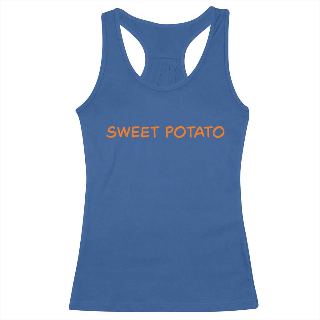 Matching Thanksgiving Couples Racerback Tank Top Funny Sweet Potato Fall Couple TS10 Royal Blue Print Your Wear