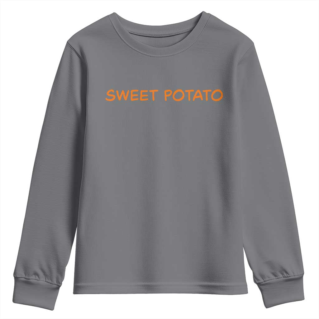 Matching Thanksgiving Couples Youth Sweatshirt Funny Sweet Potato Fall Couple TS10 Charcoal Print Your Wear