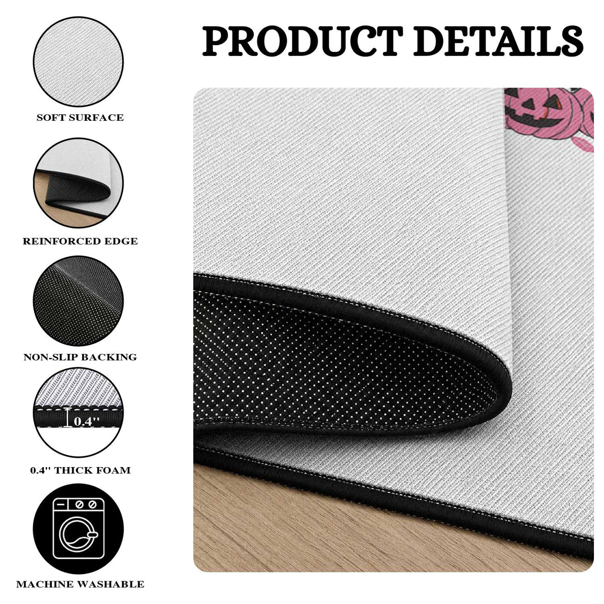 Dancing Skeletons Breast Cancer Round Rug Skeleton Pink Ribbon Halloween