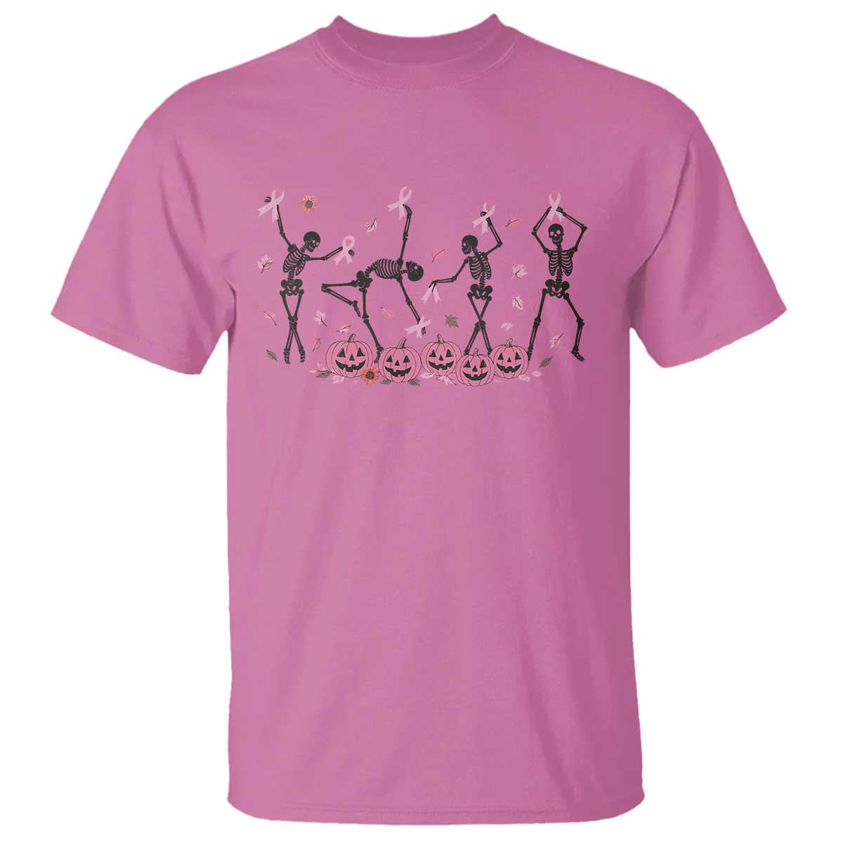 Dancing Skeletons Breast Cancer T Shirt Skeleton Pink Ribbon Halloween TS10 Azalea Print Your Wear