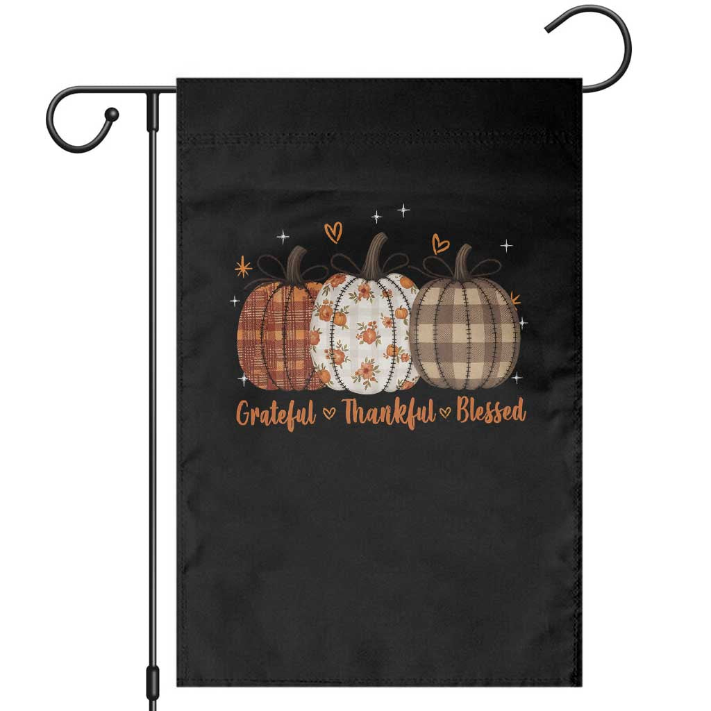 Grateful Thankful Blessed Pumpkin Garden Flag Hello Thanksgiving Cozy Fall Autumn Rustic TS10 Black Print Your Wear