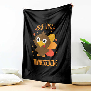 My First Thanksgiving Throw Blanket Funny Thanksgiving Turkey TS10 Print Your Wear