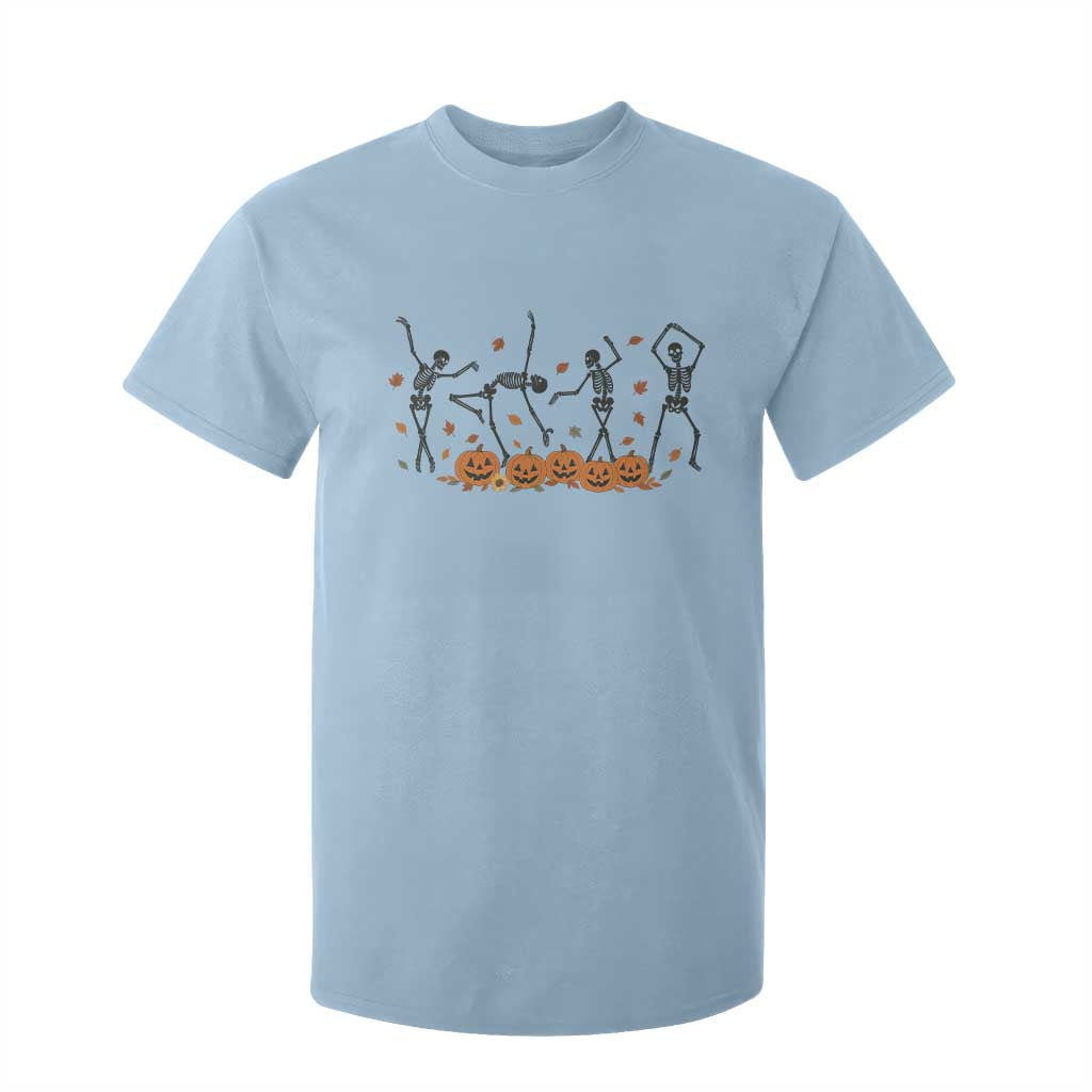 Dancing Skeleton T Shirt For Kid Retro Halloween Party Pumpkin Fall Season TS10 Light Blue Print Your Wear