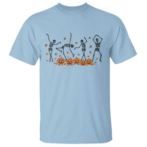 Dancing Skeleton T Shirt Retro Halloween Party Pumpkin Fall Season TS10 Light Blue Print Your Wear