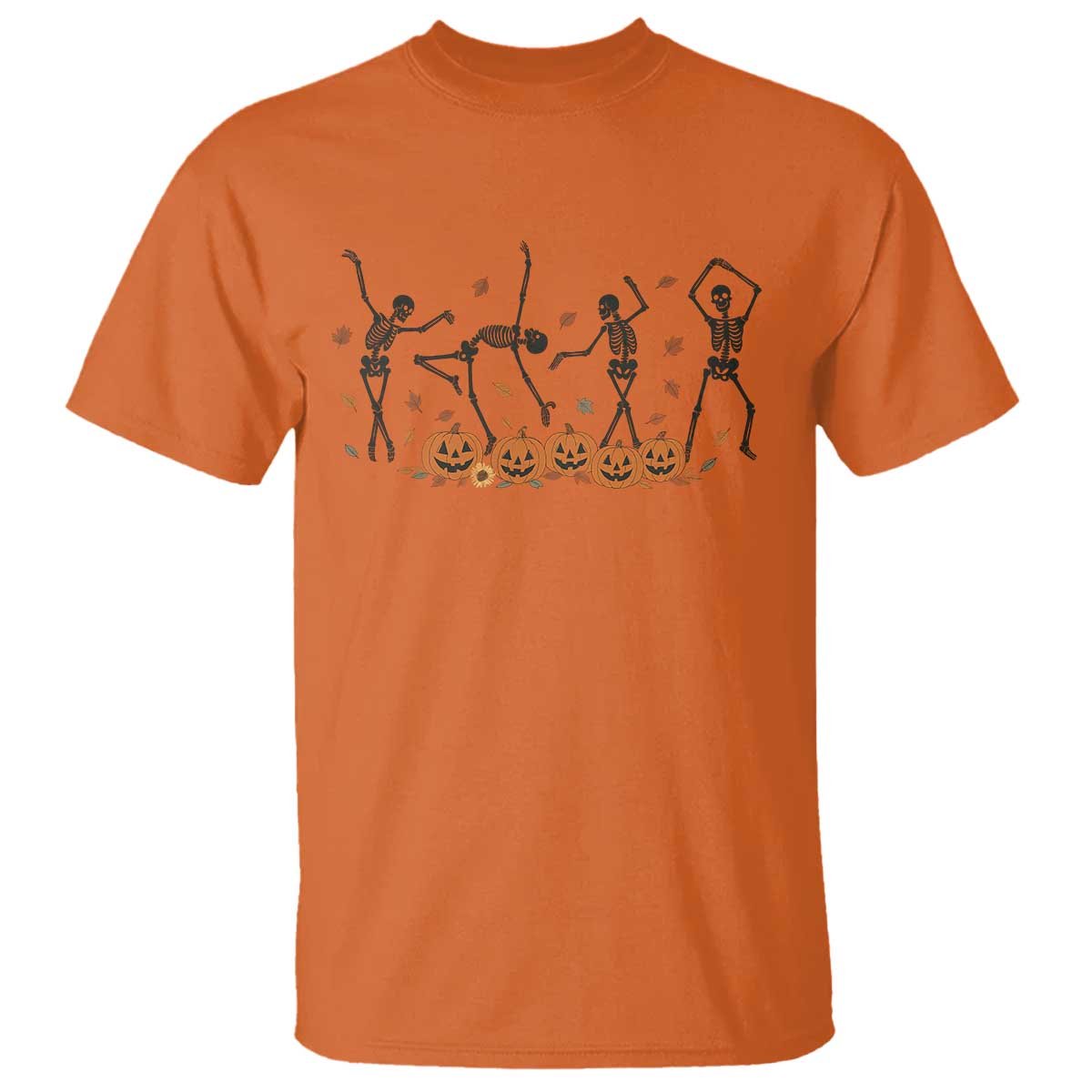 Dancing Skeleton T Shirt Retro Halloween Party Pumpkin Fall Season TS10 Orange Print Your Wear