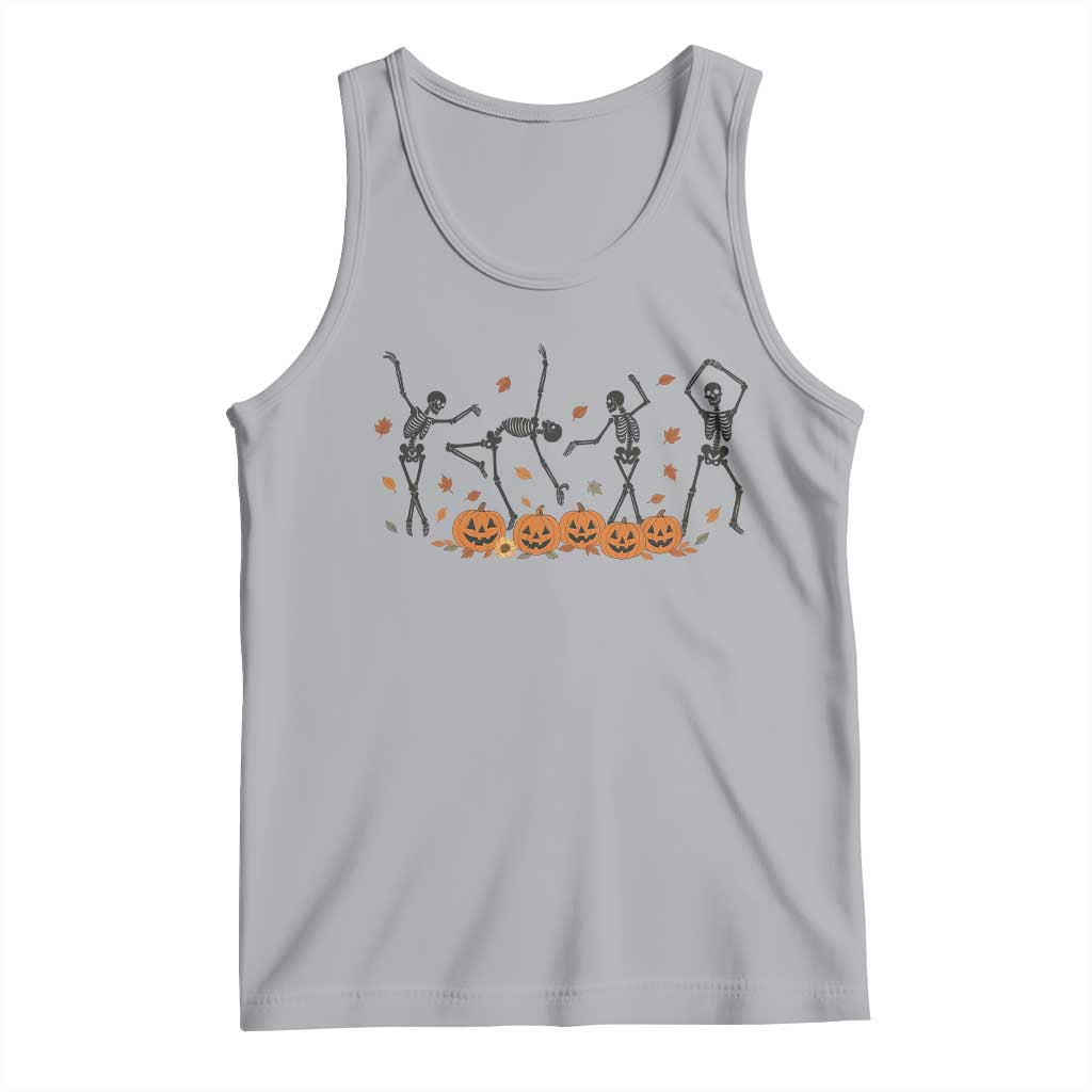 Dancing Skeleton Tank Top Retro Halloween Party Pumpkin Fall Season TS10 Athletic Heather Print Your Wear