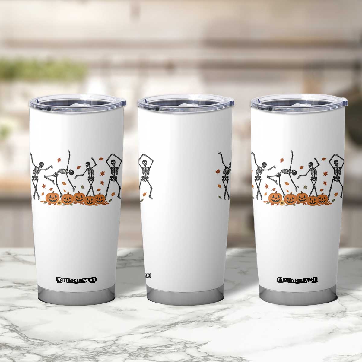 Dancing Skeleton Tumbler Cup Retro Halloween Party Pumpkin Fall Season TS10 Print Your Wear