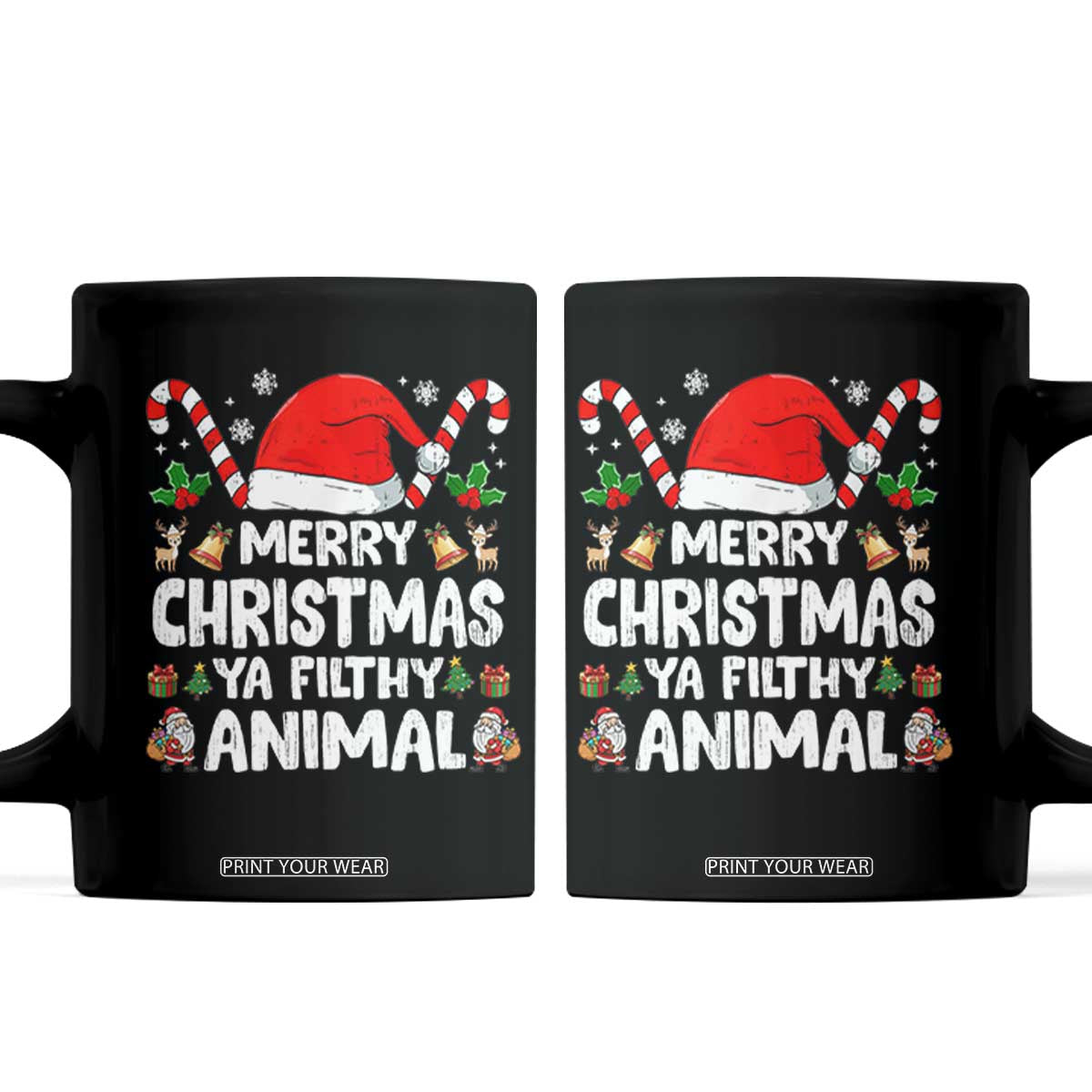Merry Christmas Ya Filthy Animal Coffee Mug Funny Home Xmas Alone Movie Pajama TS10 Black Print Your Wear