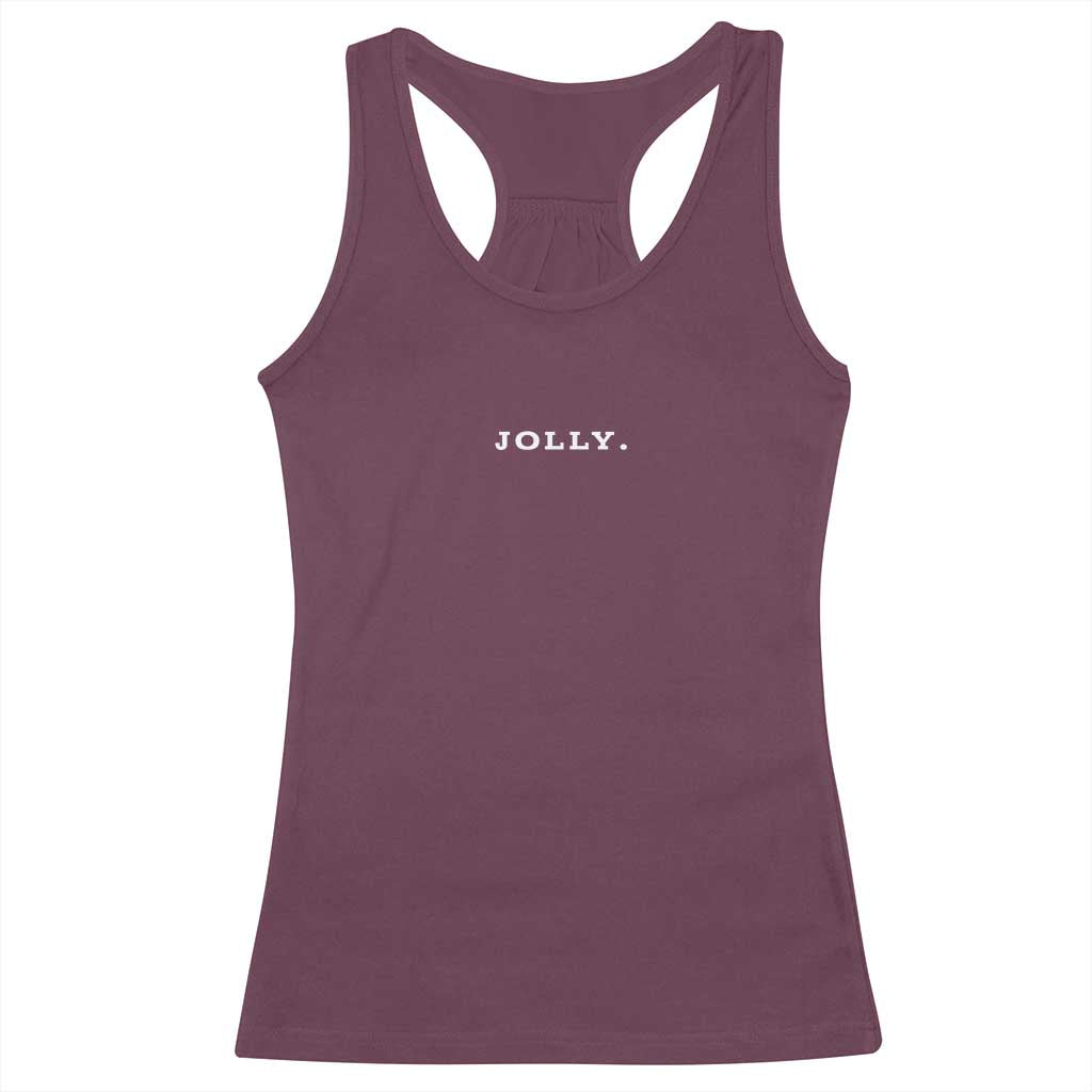 Jolly Christmas Subtle Minimal Racerback Tank Top Funny Holiday Party Simple TS10 Maroon Print Your Wear
