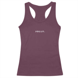 Jolly Christmas Subtle Minimal Racerback Tank Top Funny Holiday Party Simple TS10 Maroon Print Your Wear