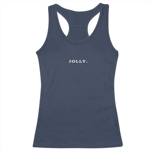 Jolly Christmas Subtle Minimal Racerback Tank Top Funny Holiday Party Simple TS10 Navy Print Your Wear