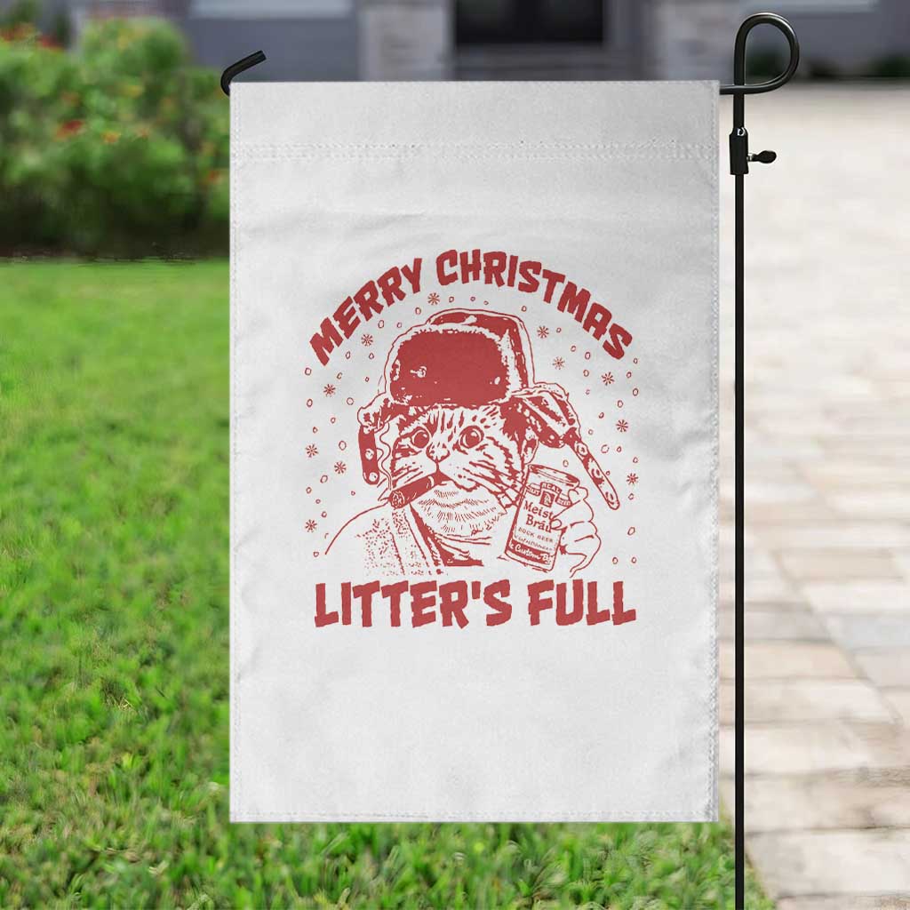 Litters Full Garden Flag Funny Cat Christmas Vacation TS10 Print Your Wear