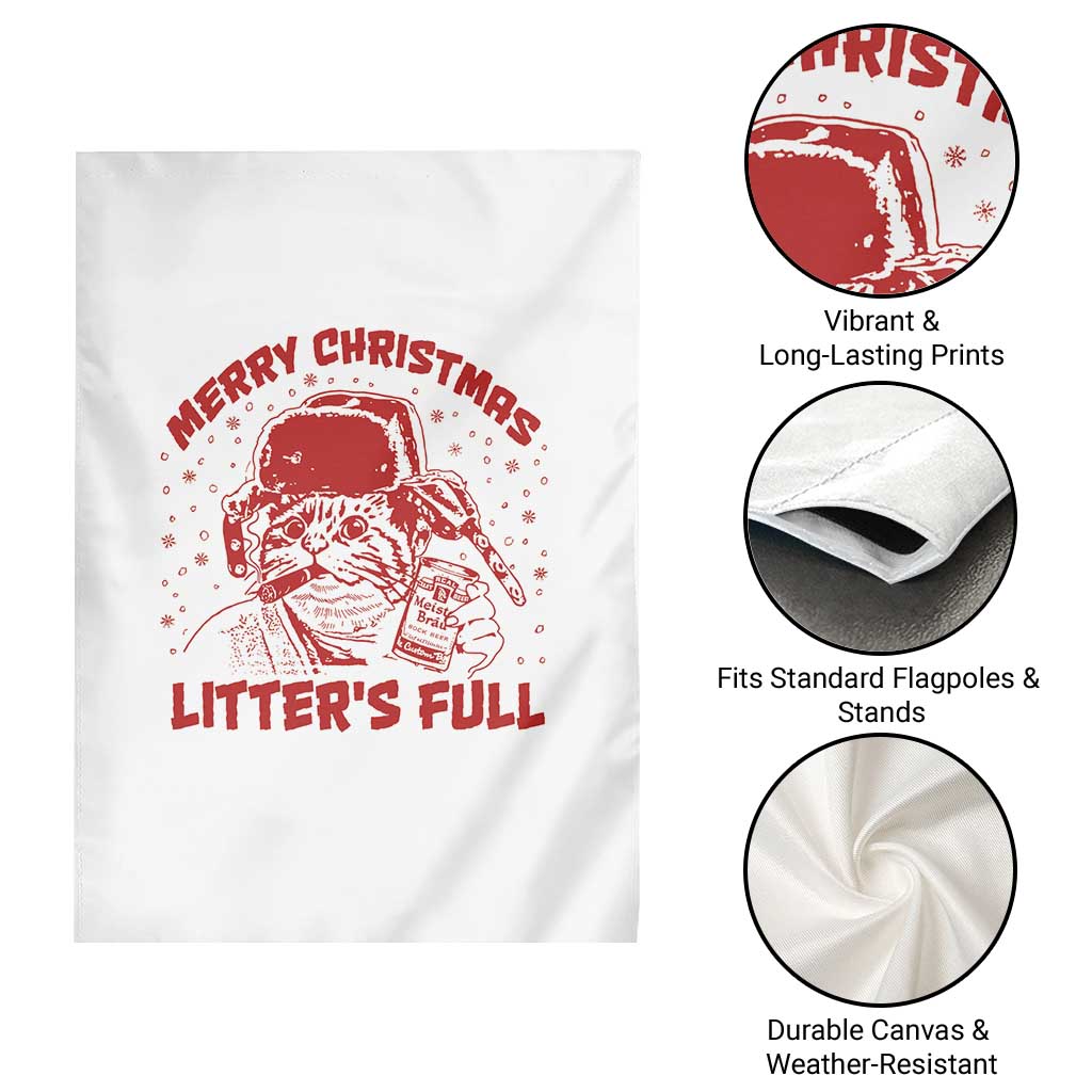 Litters Full Garden Flag Funny Cat Christmas Vacation TS10 Print Your Wear