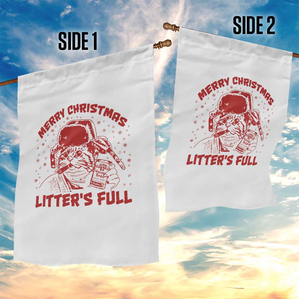 Litters Full Garden Flag Funny Cat Christmas Vacation TS10 Print Your Wear