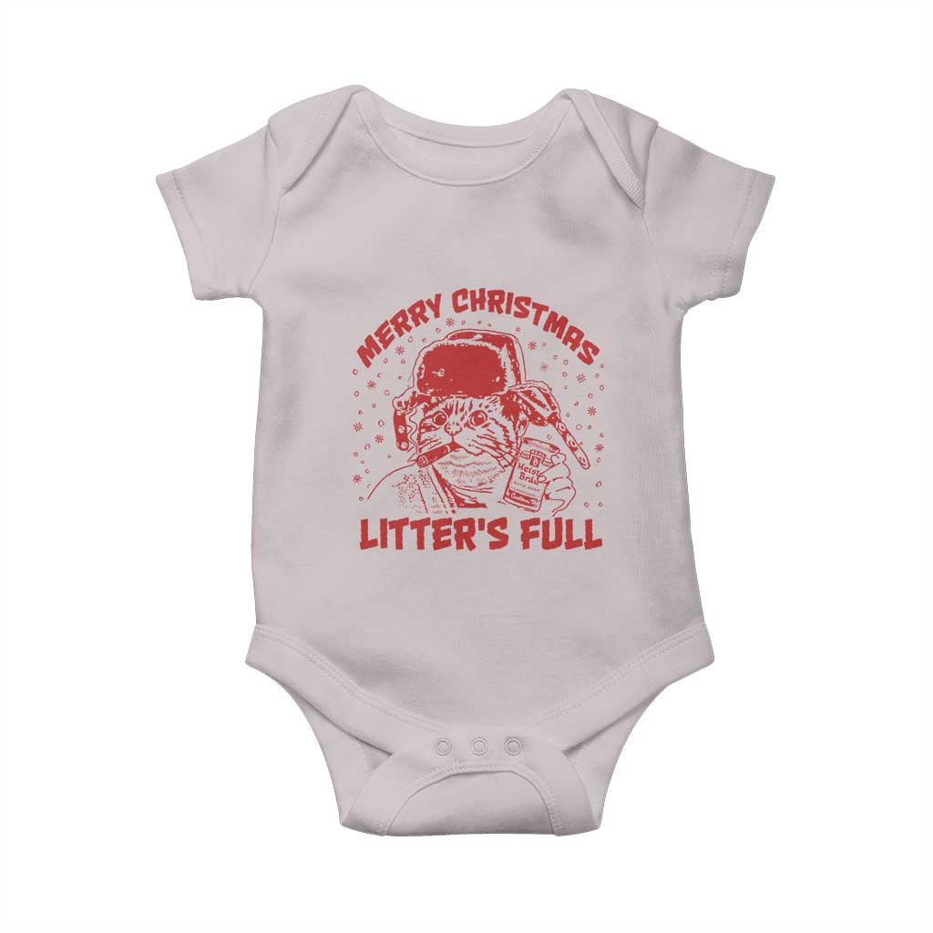 Litters Full Baby Onesie Funny Cat Christmas Vacation TS10 Ice Gray Print Your Wear