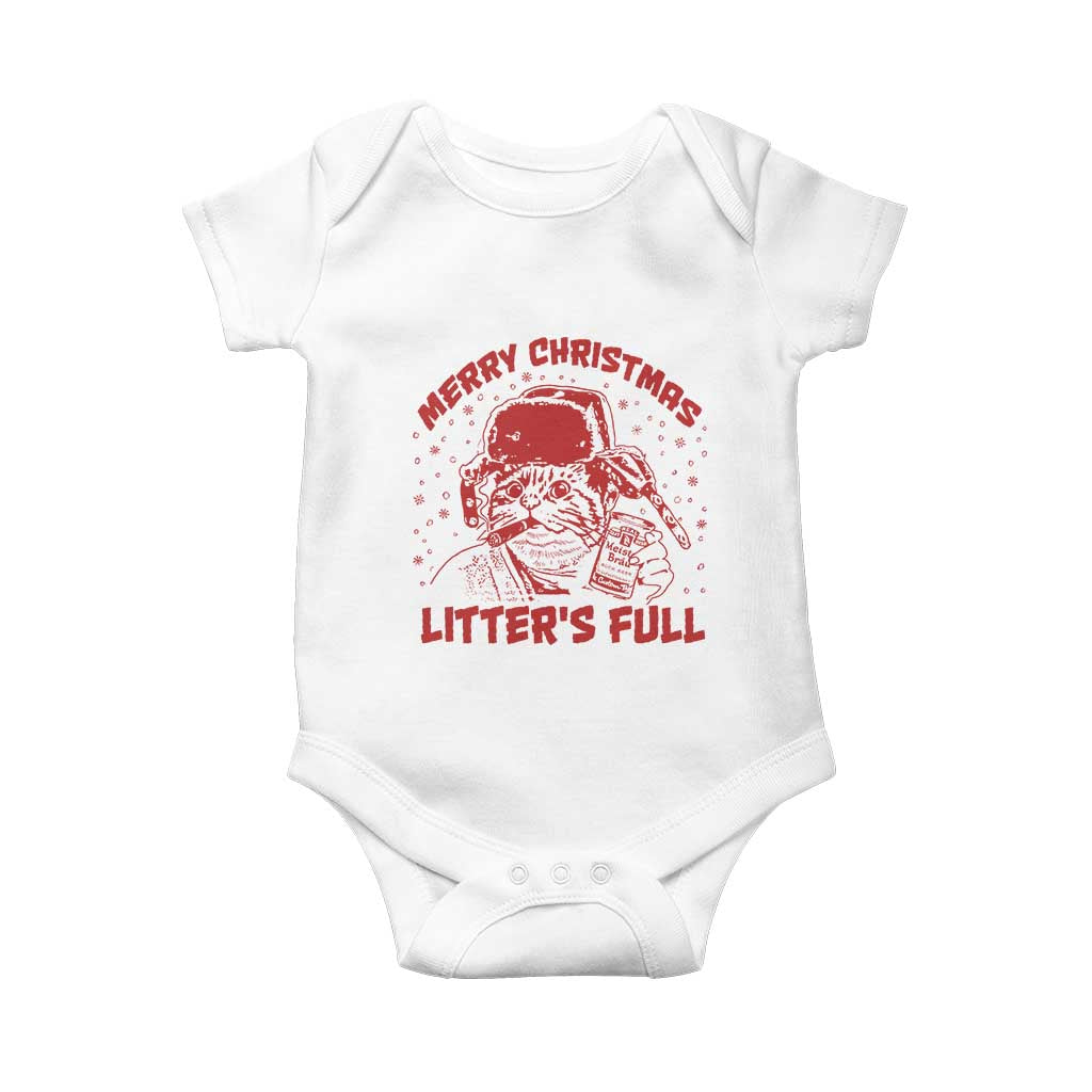 Litters Full Baby Onesie Funny Cat Christmas Vacation TS10 White Print Your Wear