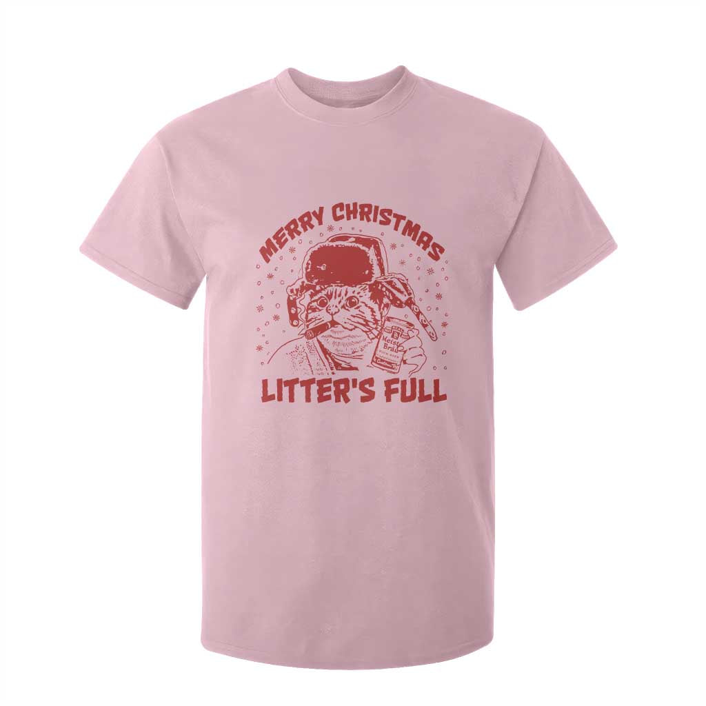 Litters Full T Shirt For Kid Funny Cat Christmas Vacation TS10 Light Pink Print Your Wear