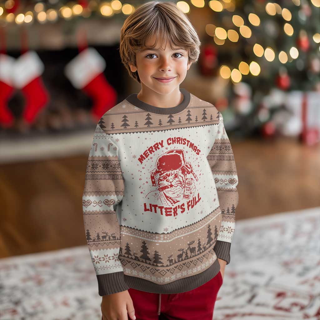 Litters Full Ugly Christmas Sweater Funny Cat Xmas Vacation TS10 Mocha Mousse Print Your Wear