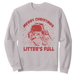 Litters Full Sweatshirt Funny Cat Christmas Vacation TS10 Ice Gray Print Your Wear