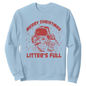Litters Full Sweatshirt Funny Cat Christmas Vacation TS10 Light Blue Print Your Wear