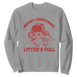 Litters Full Sweatshirt Funny Cat Christmas Vacation TS10 Sport Gray Print Your Wear