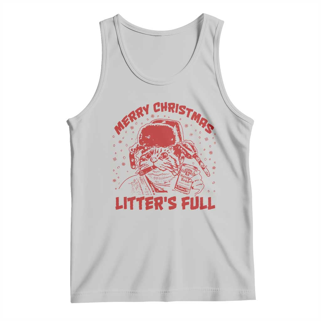 Litters Full Tank Top Funny Cat Christmas Vacation TS10 Ash Print Your Wear