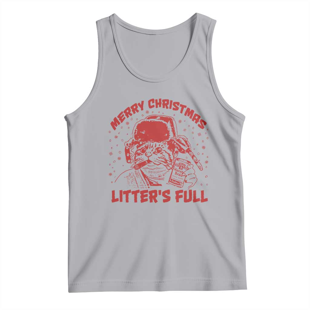 Litters Full Tank Top Funny Cat Christmas Vacation TS10 Athletic Heather Print Your Wear