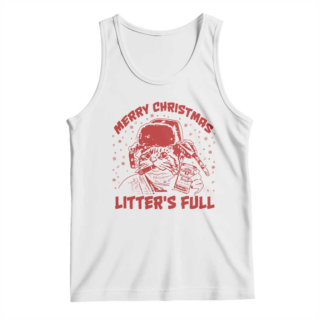 Litters Full Tank Top Funny Cat Christmas Vacation TS10 White Print Your Wear
