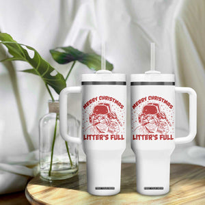 Litters Full Tumbler With Handle Funny Cat Christmas Vacation TS10 Print Your Wear