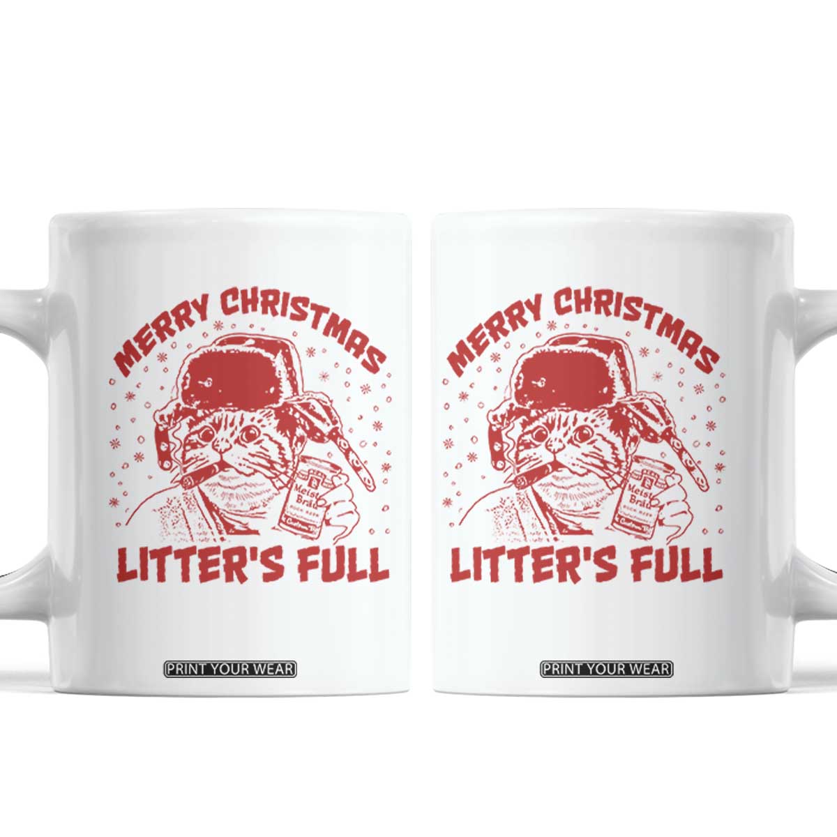 Litters Full Coffee Mug Funny Cat Christmas Vacation TS10 White Print Your Wear