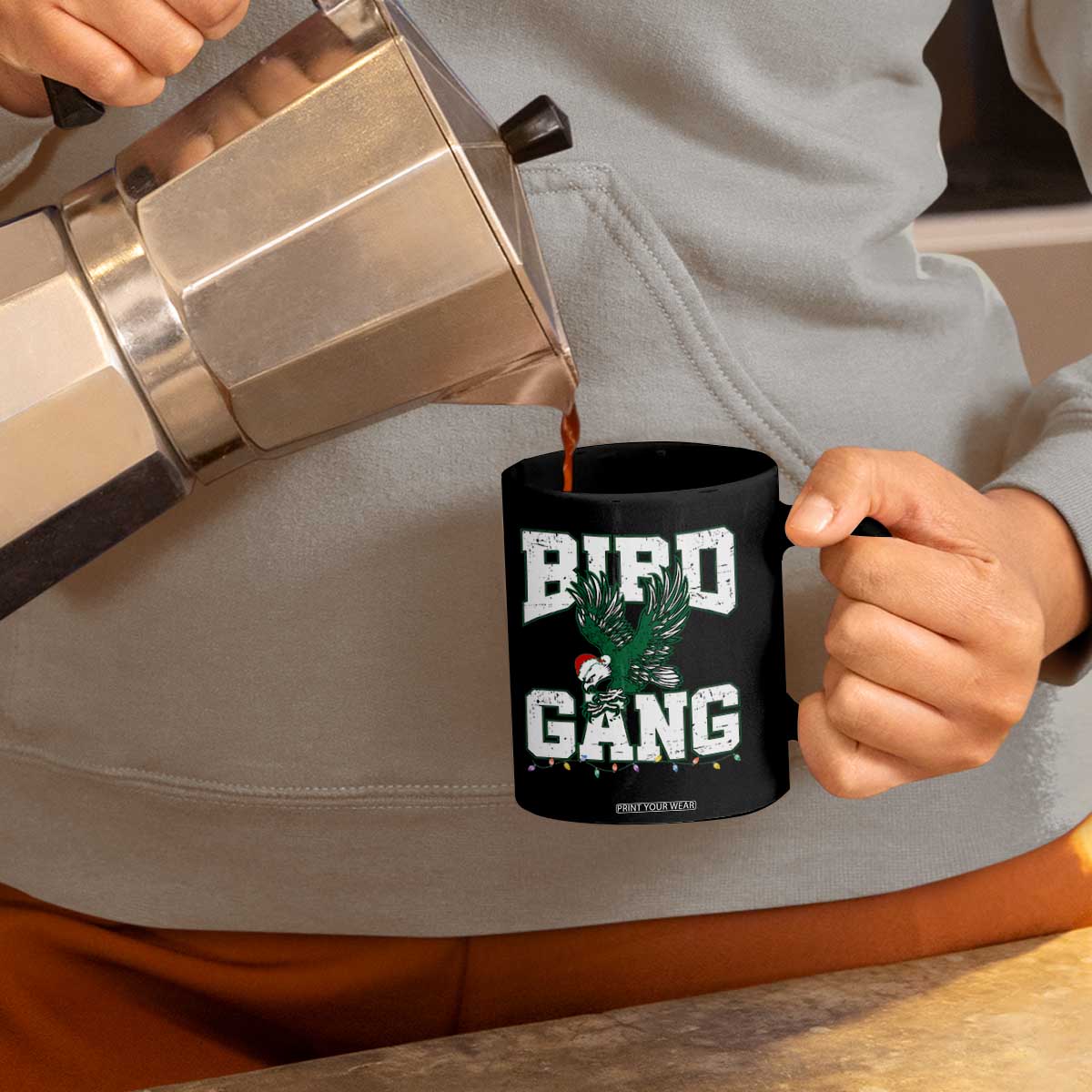 PFE Bird Gang Christmas Coffee Mug Philly Lover Santa Bird TS10 Print Your Wear
