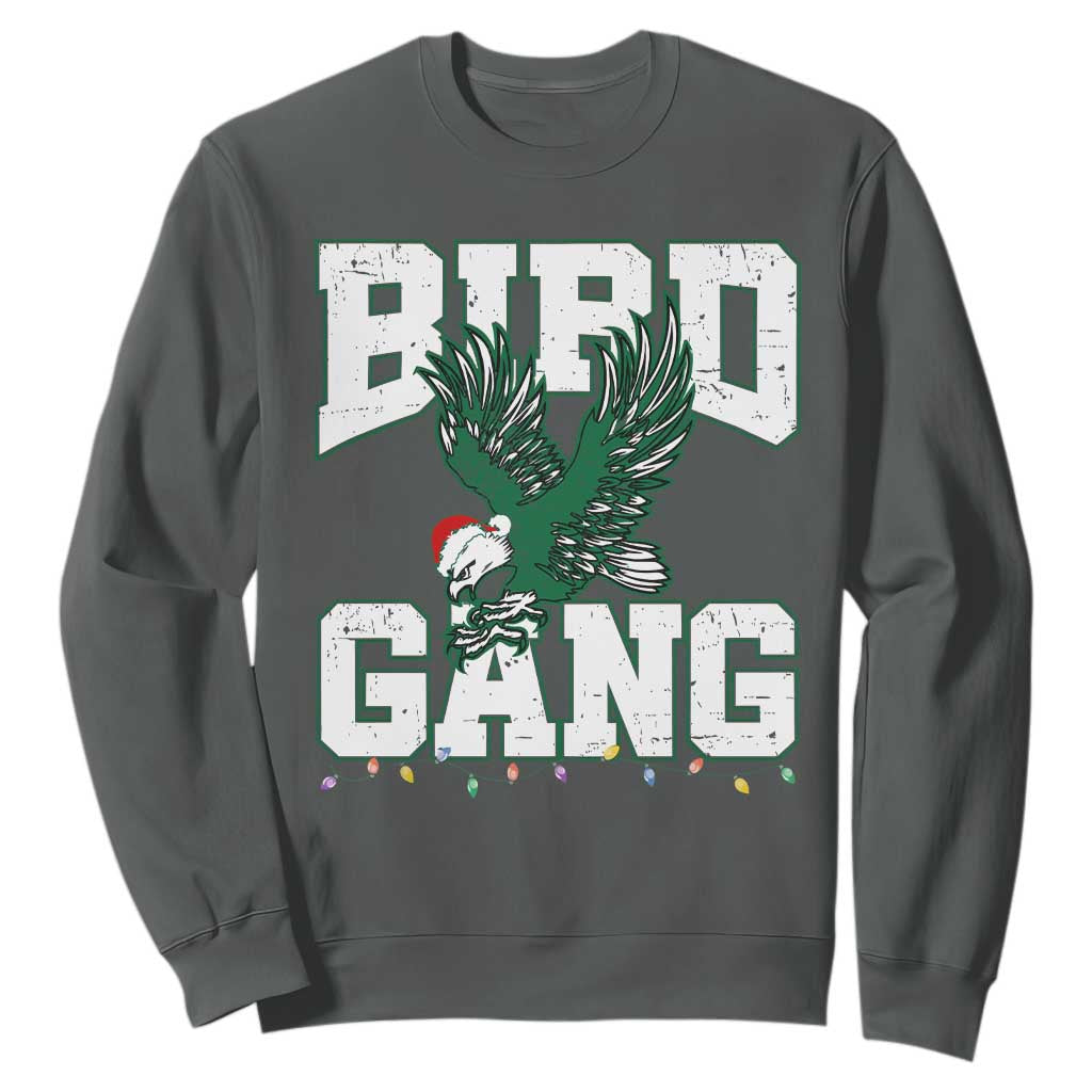 PFE Bird Gang Christmas Sweatshirt Philly Lover Santa Bird TS10 Dark Heather Print Your Wear