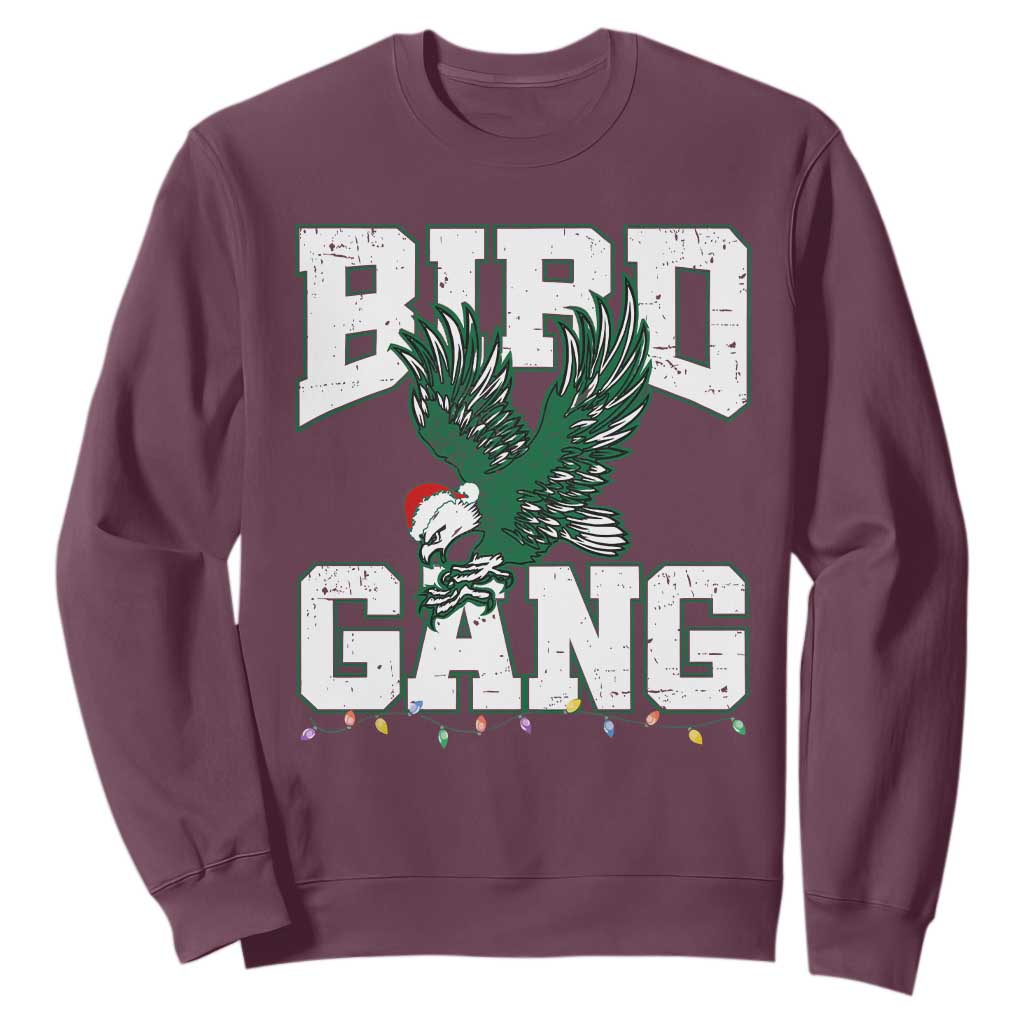 PFE Bird Gang Christmas Sweatshirt Philly Lover Santa Bird TS10 Maroon Print Your Wear