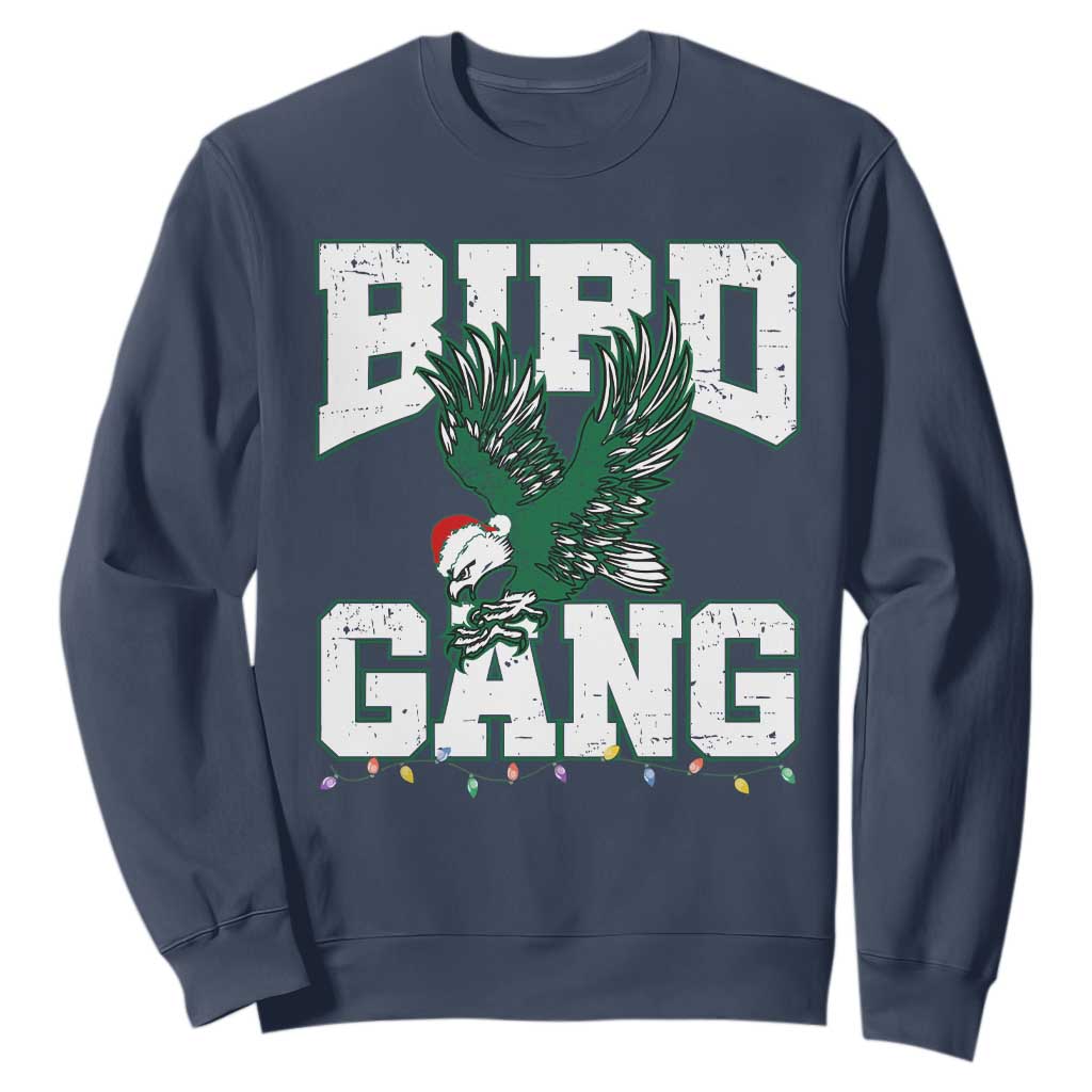 PFE Bird Gang Christmas Sweatshirt Philly Lover Santa Bird TS10 Navy Print Your Wear
