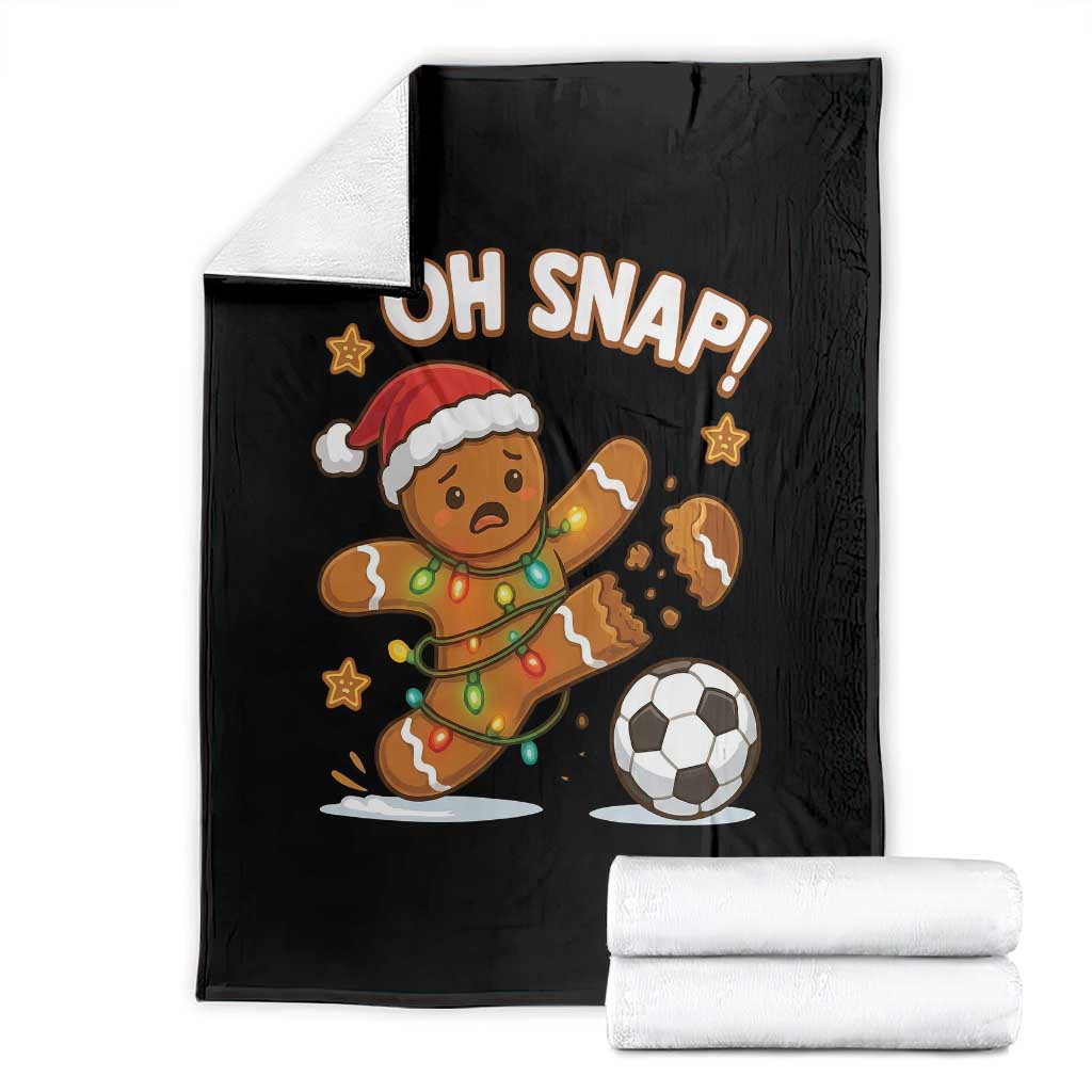 Oh Snap Gingerbreadman Christmas Soccer Throw Blanket TS10 Black Print Your Wear