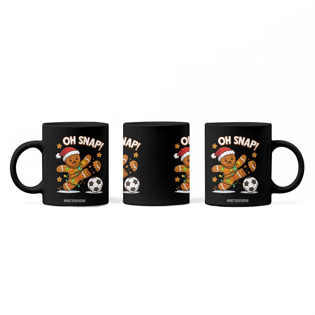 Oh Snap Gingerbreadman Christmas Soccer Coffee Mug TS10 Print Your Wear