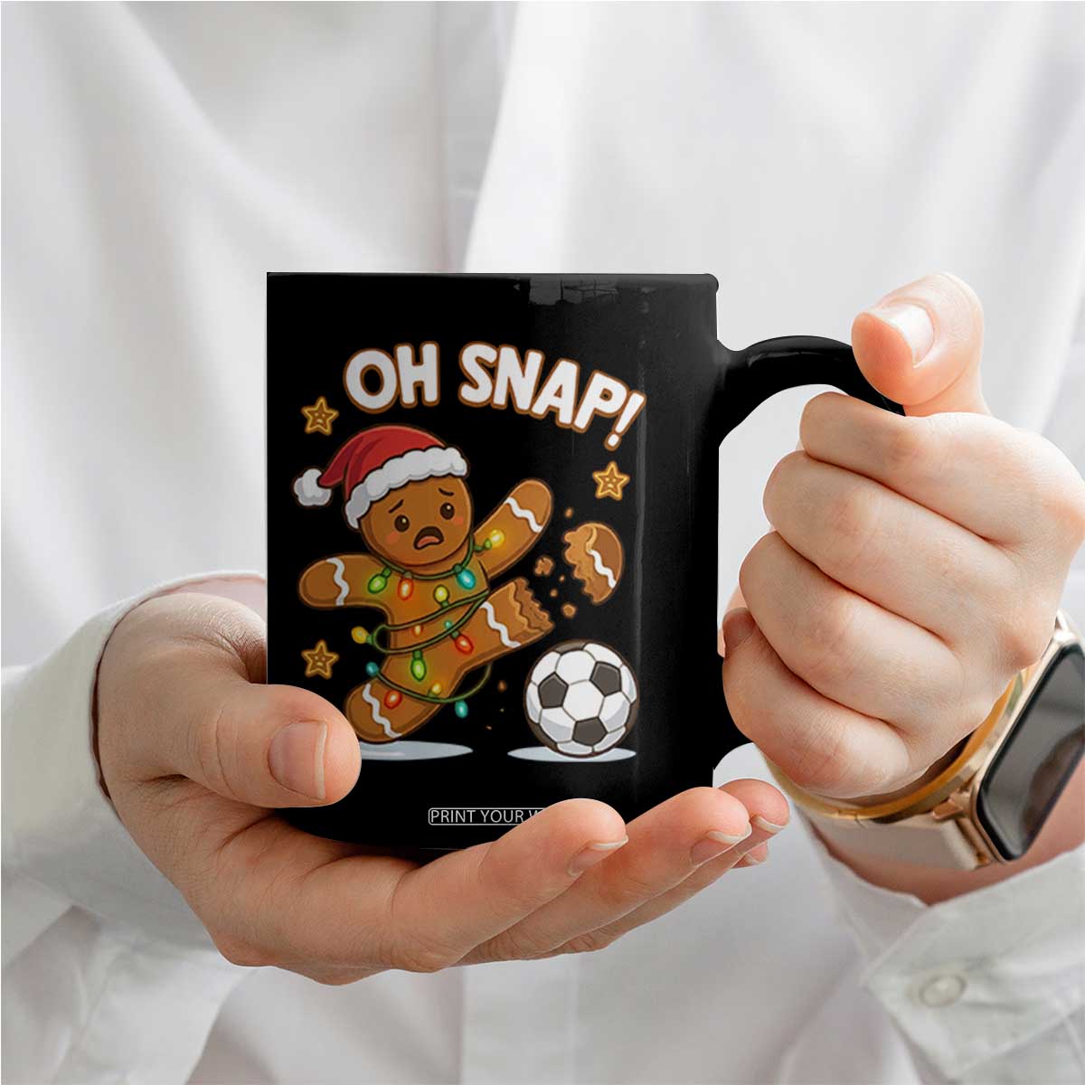 Oh Snap Gingerbreadman Christmas Soccer Coffee Mug TS10 Print Your Wear