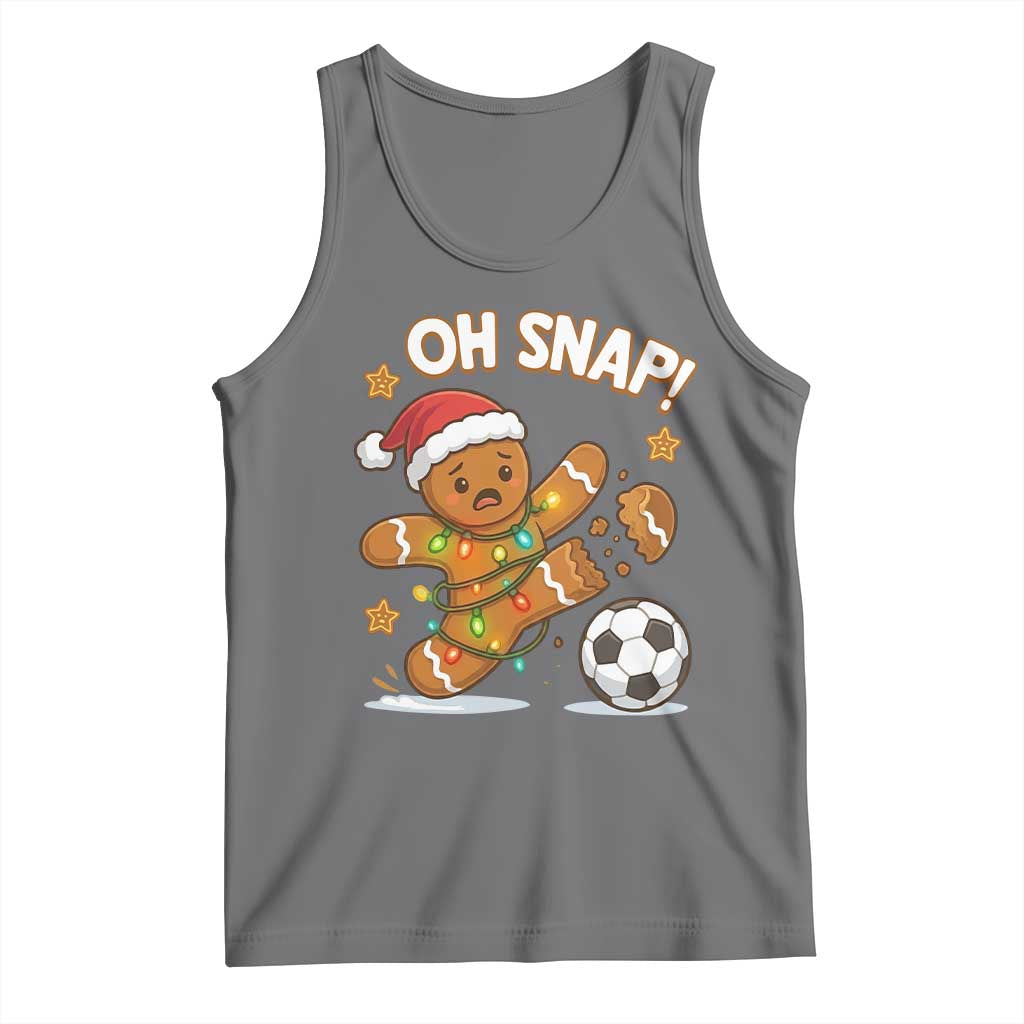 Oh Snap Gingerbreadman Christmas Soccer Tank Top TS10 Black Heather Print Your Wear