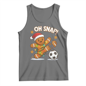 Oh Snap Gingerbreadman Christmas Soccer Tank Top TS10 Black Heather Print Your Wear