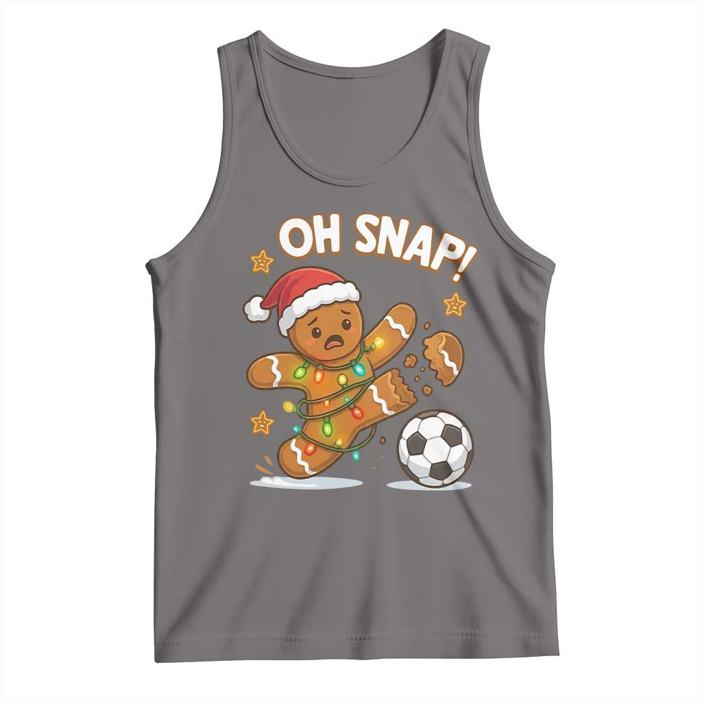 Oh Snap Gingerbreadman Christmas Soccer Tank Top TS10 Deep Heather Print Your Wear