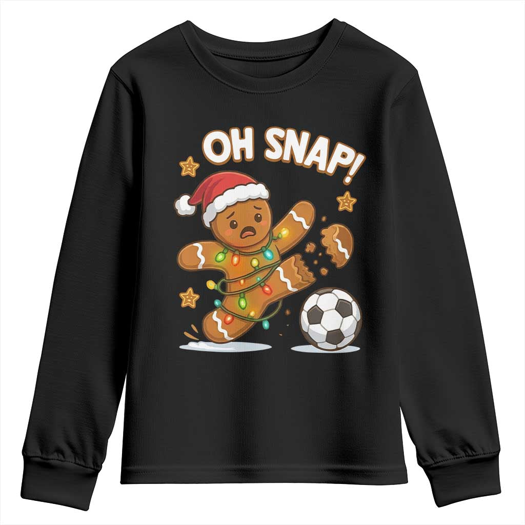 Oh Snap Gingerbreadman Christmas Soccer Youth Sweatshirt TS10 Black Print Your Wear