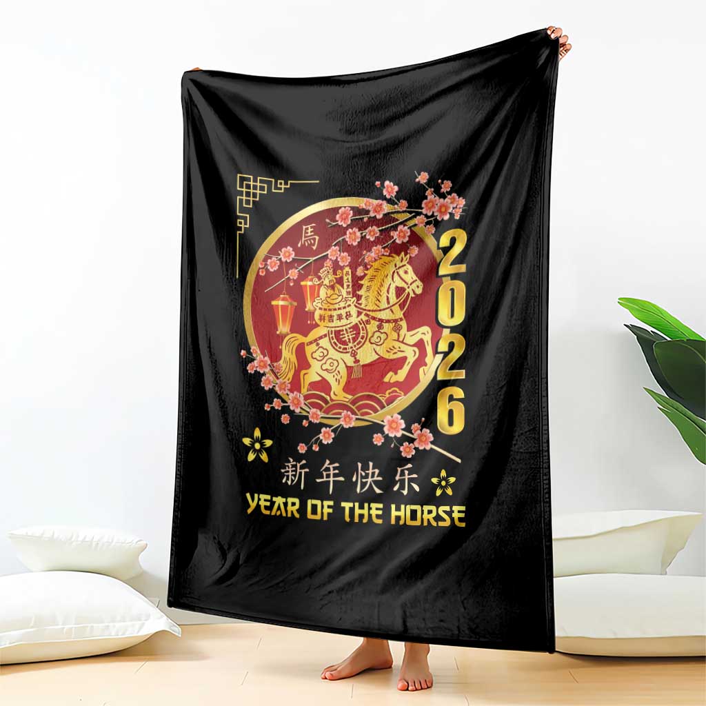 2026 Year of the Horse Lunar New Year Throw Blanket TS10 Print Your Wear