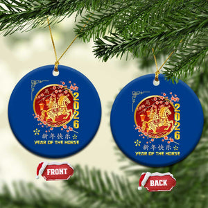 2026 Year of the Horse Lunar New Year Ceramic Ornament TS10 1pc Blue Print Your Wear