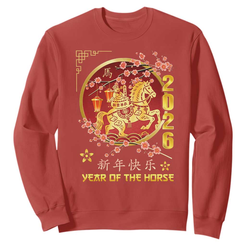 2026 Year of the Horse Lunar New Year Sweatshirt TS10 Red Print Your Wear