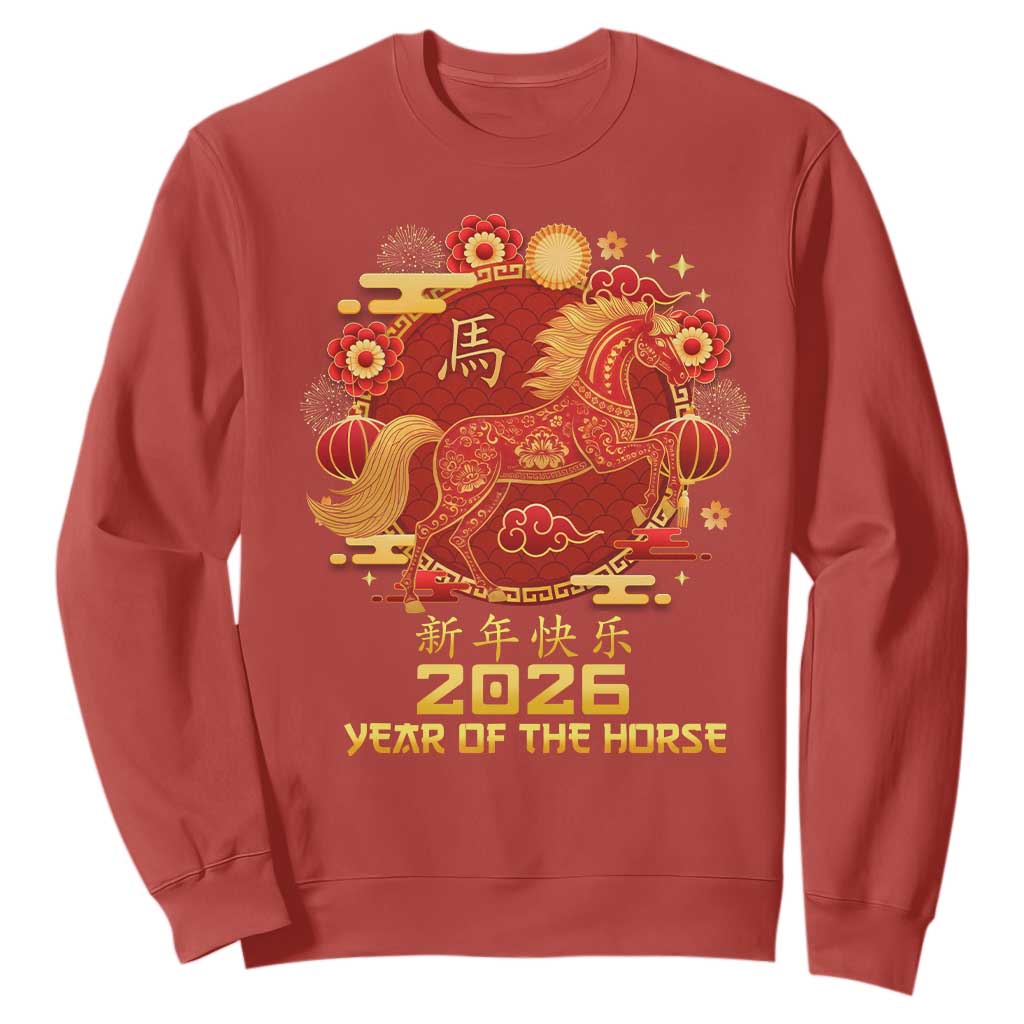 Chinese New Year 2026 Sweatshirt Year of The Horse TS10 Red Print Your Wear