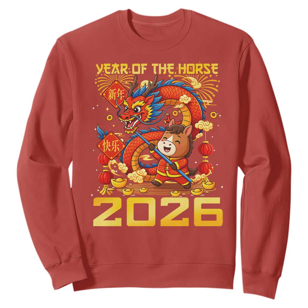 Chinese New Year 2026 Sweatshirt LYE Year of The Horse TS10 Red Print Your Wear